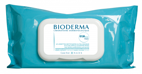 BIODERMA produktová fotka, ABCDerm H2O Micelárne obrúsky 60 ks, starostlivosť o detskú pokožku, čistiace obrúsky