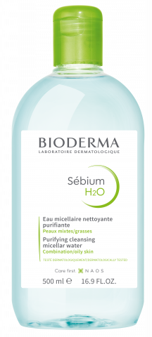 BIODERMA produktová fotka, Sébium H2O 500 ml, micelárna voda na pleť so sklonom k akné