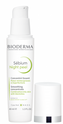 BIODERMA produktová fotka, Sébium Night Peel 40 ml, nočná starostlivosť na pleť so sklonom k akné