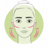 Depiction of a woman's face benefiting from acid's anti-aging action, emphasizing hyaluronic acid for skin