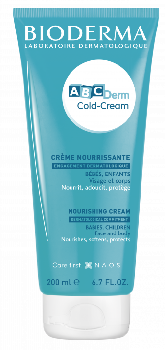 BIODERMA produktová fotka, ABCDerm Cold-Cream 200 ml, detský zvláčňujúci hydratačný krém, suchá pokožka